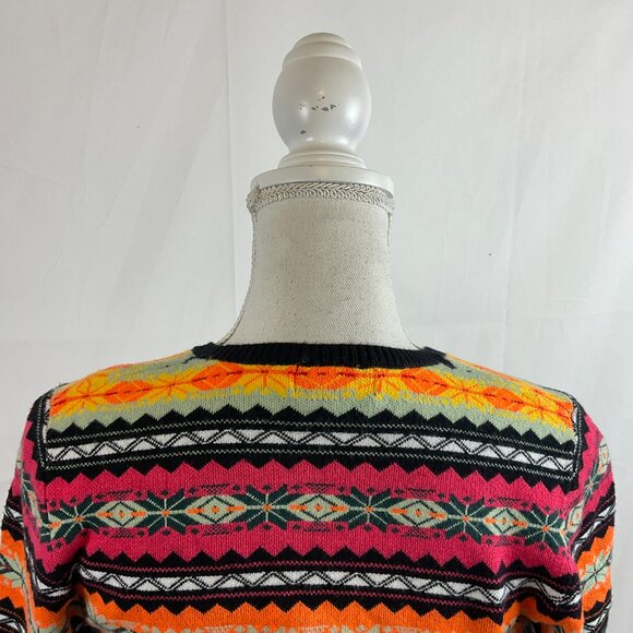 Maeve by Anthropologie Cropped Layer Sweater S Long Sleeve Black Yellow Orange - Picture 8 of 11